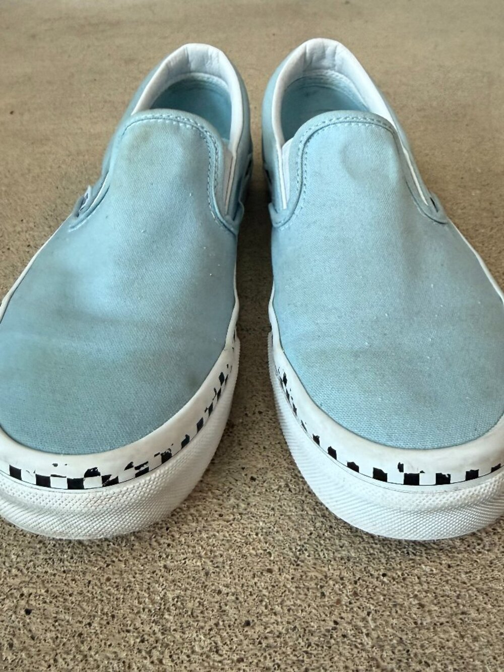 Light Blue Vans Classic Slip-On Sneakers | Women's 8.5  (M 7) | Pre-Owned